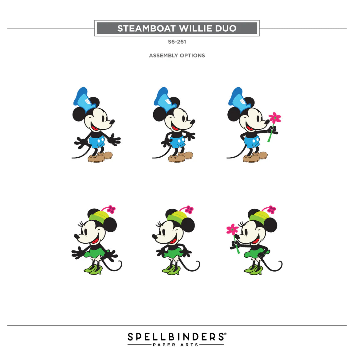 Spellbinders - Cutting Dies - Classic Mouse Steamboat Willie Duo