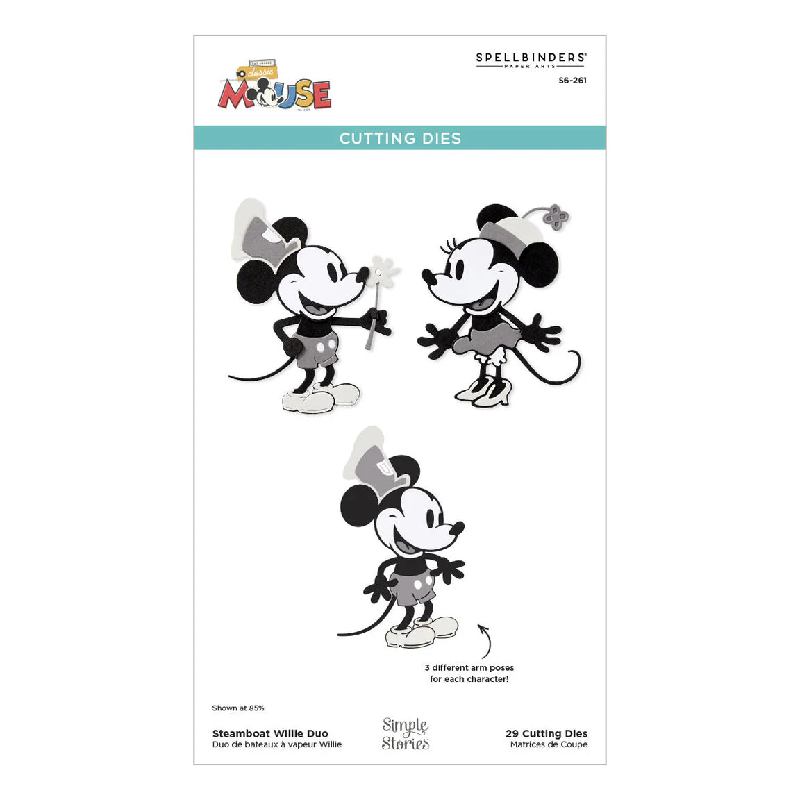 Spellbinders - Cutting Dies - Classic Mouse Steamboat Willie Duo