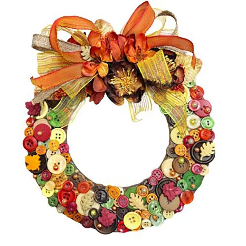 Buttons Galore & More - DIY Button Wreath - Autumn