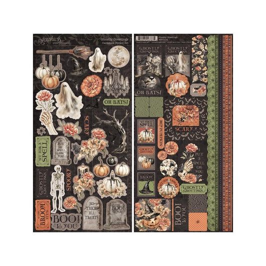 Graphic 45 - Ghostly Greetings - Cardstock Sticker Set