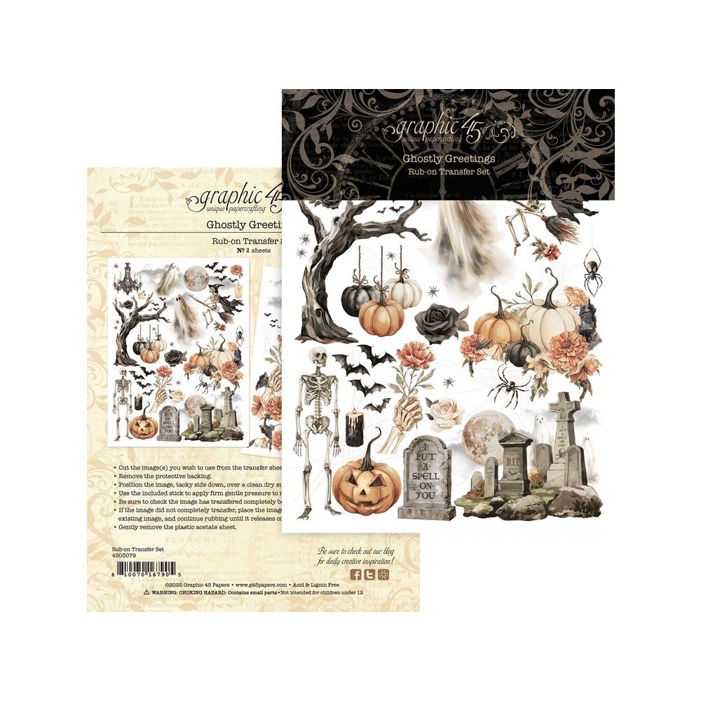 Graphic 45 - Ghostly Greetings - Rub-on Transfer Set