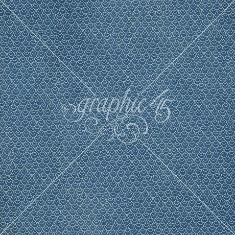 Graphic 45 - Scenic Route - Azure Blue Pattern & Solid Sheet