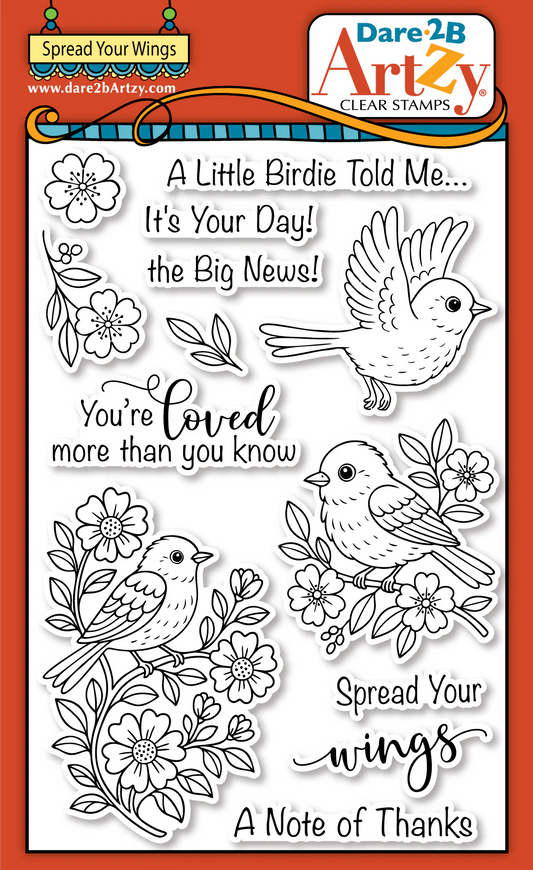 Dare 2B Artzy - Clear Stamps - Spread Your Wings