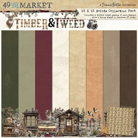 49 & Market - Timber & Tweed - 12x12 Solids Collection Pack