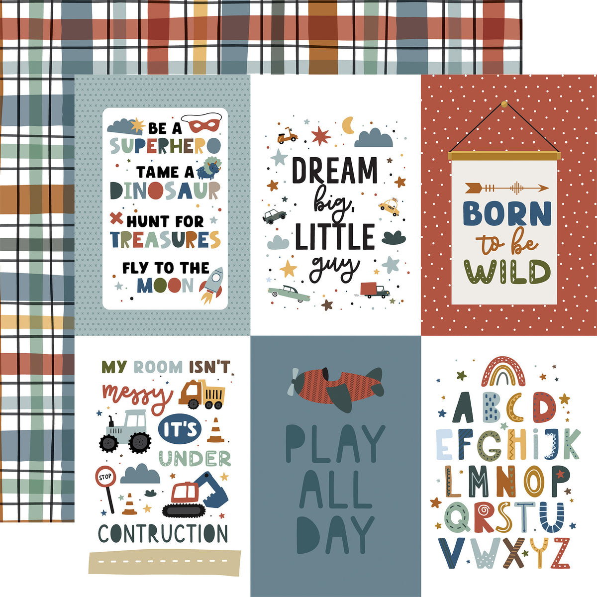 Echo Park - Dream Big Little Boy - 4x6 Journaling Cards
