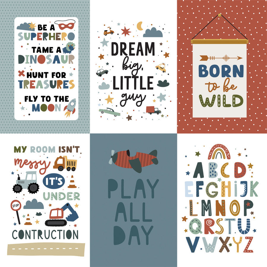 Echo Park - Dream Big Little Boy - 4x6 Journaling Cards