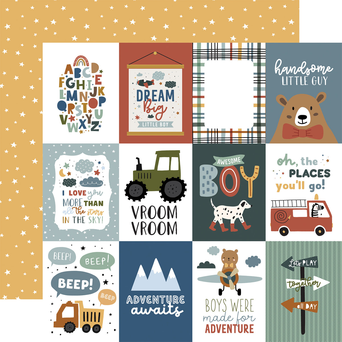 Echo Park - Dream Big Little Boy - 3x4 Journaling Cards