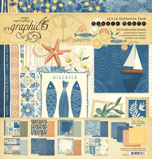Graphic 45 - Scenic Route - 12x12 Collection Kit