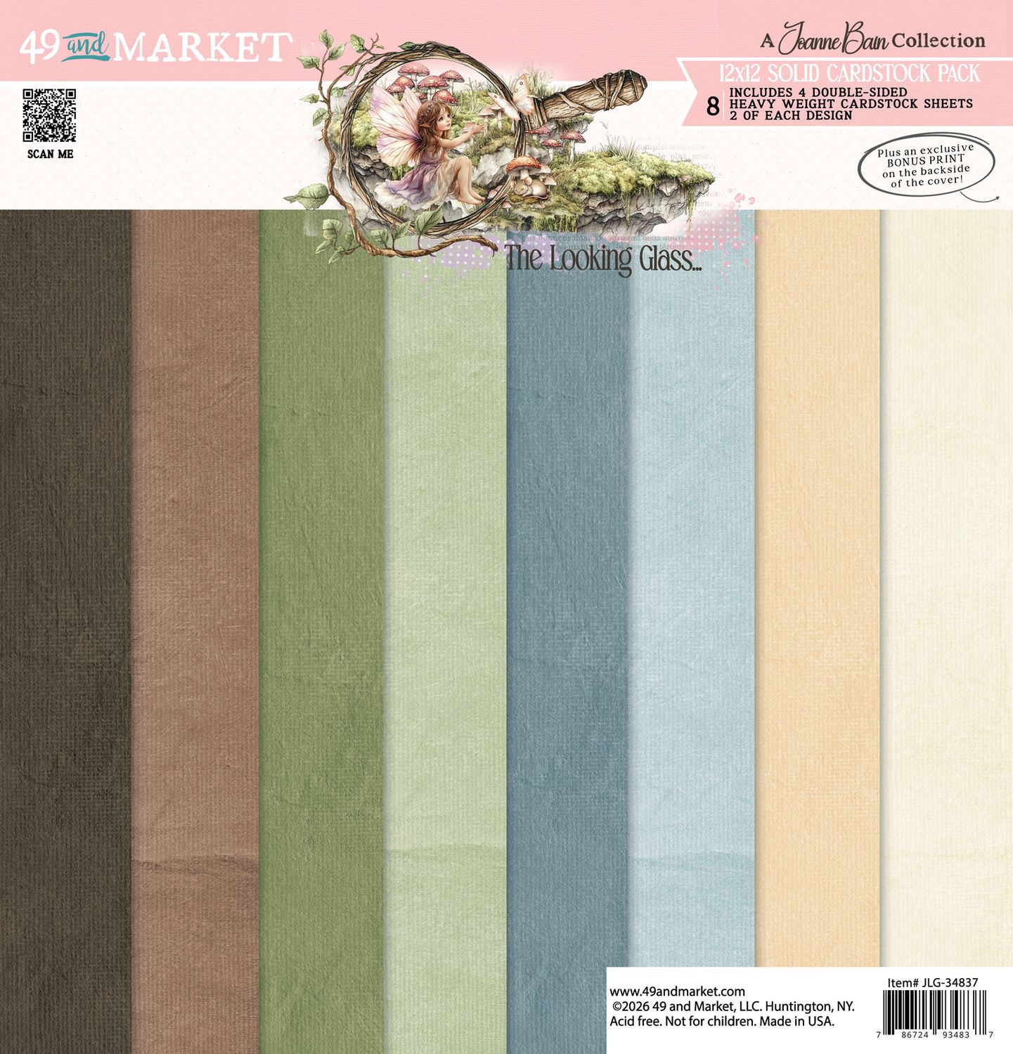 49 & Market - 12x12 Solid Cardstock Pack - The Looking Glass