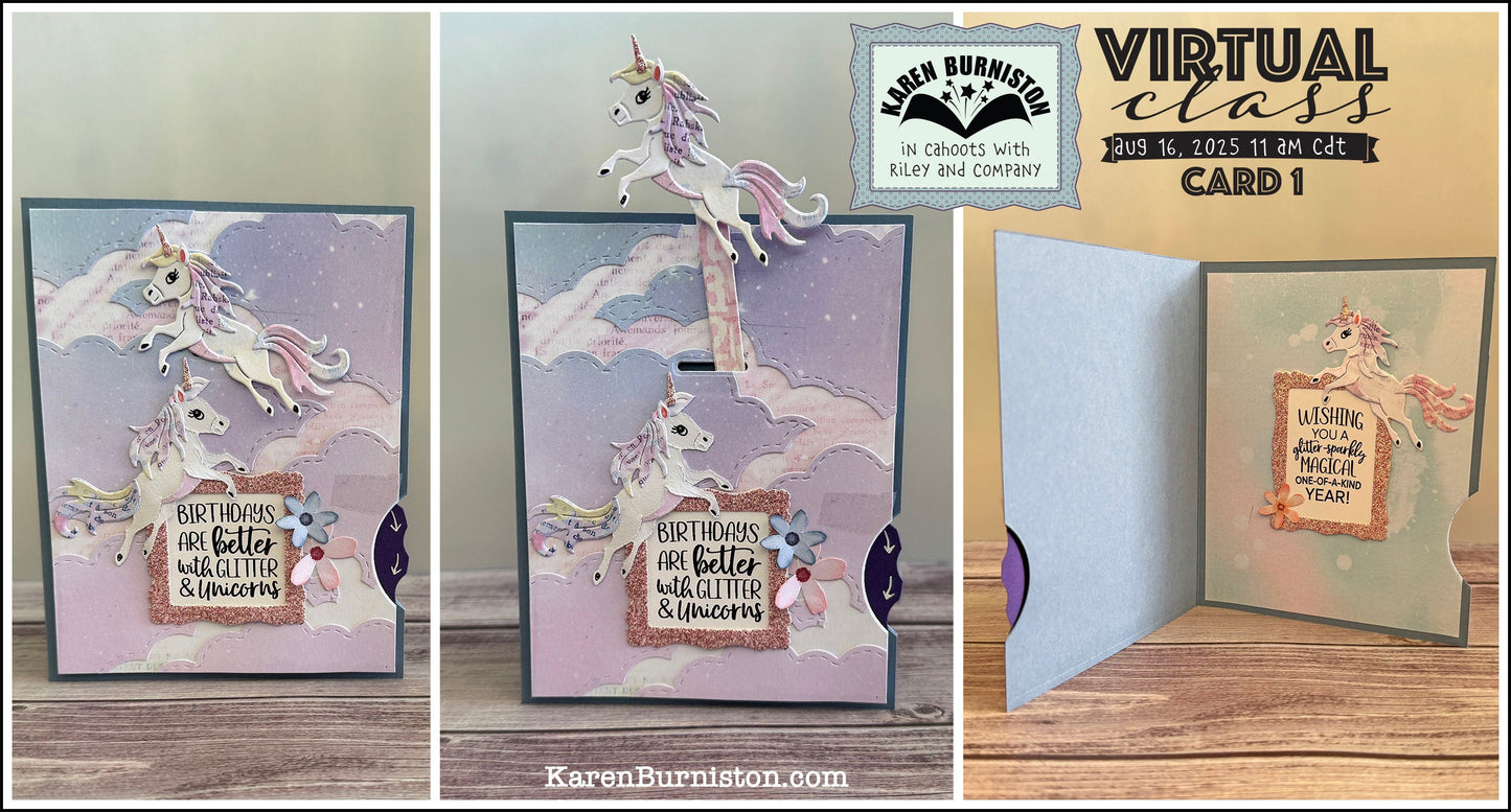 Karen Burniston - Card Kits - Unicorn Whirly Wheel Card