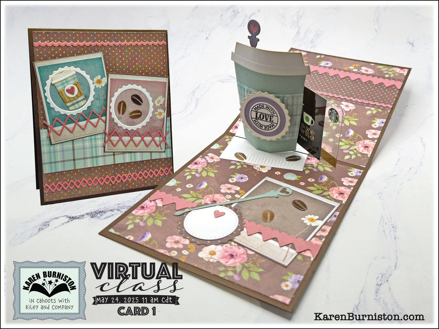 Karen Burniston - Card Kits - Coffee Pop-up Card
