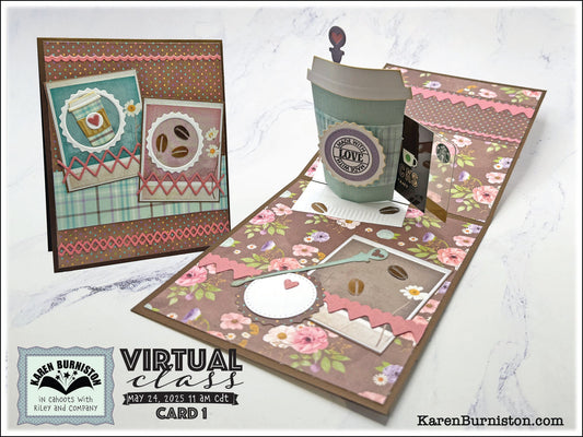 Karen Burniston - Card Kits - Coffee Pop-up Card