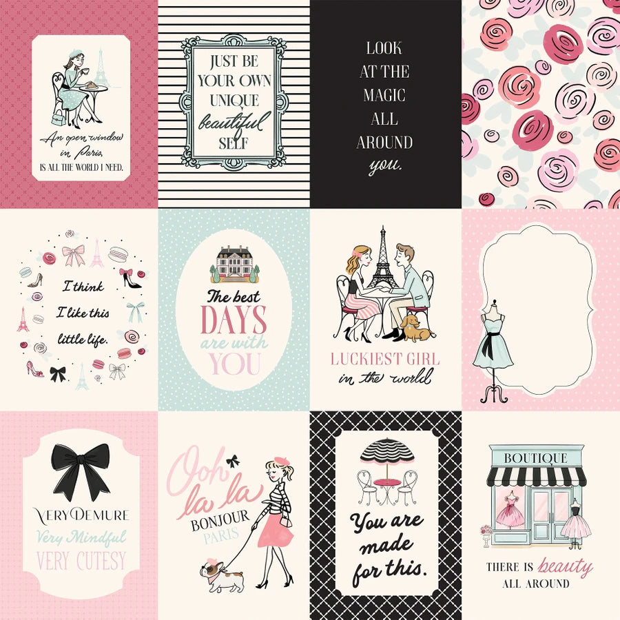 Carta Bella - French Girl - 3x4 Journaling Cards