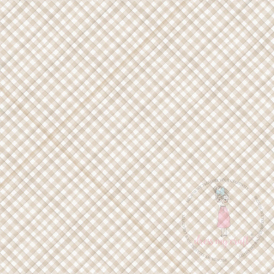 Dress My Craft - 12x12 Paper - Baby Brown Soft Plaid