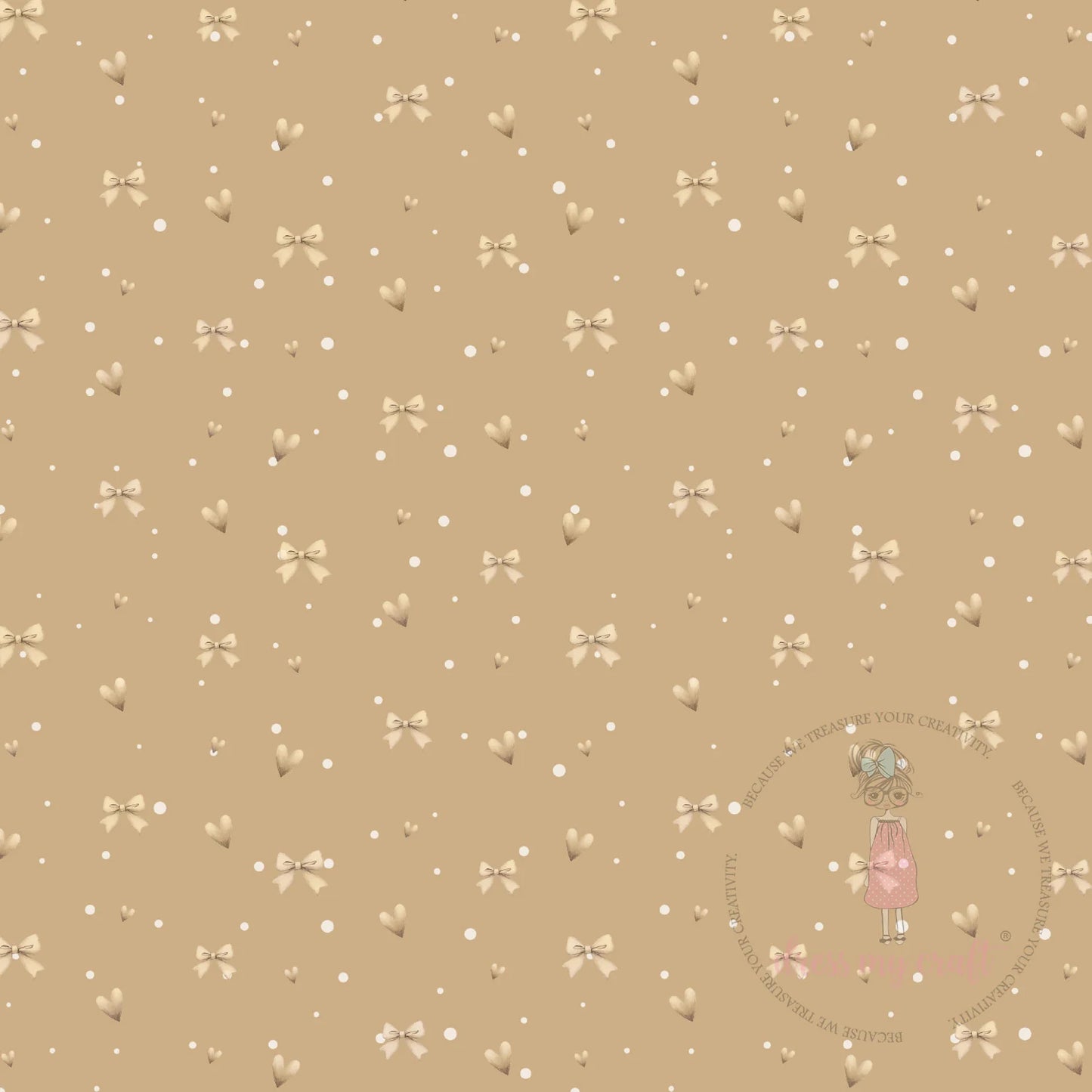 Dress My Craft - 12x12 Paper - Baby Brown Twinkle Bows