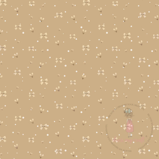 Dress My Craft - 12x12 Paper - Baby Brown Twinkle Bows