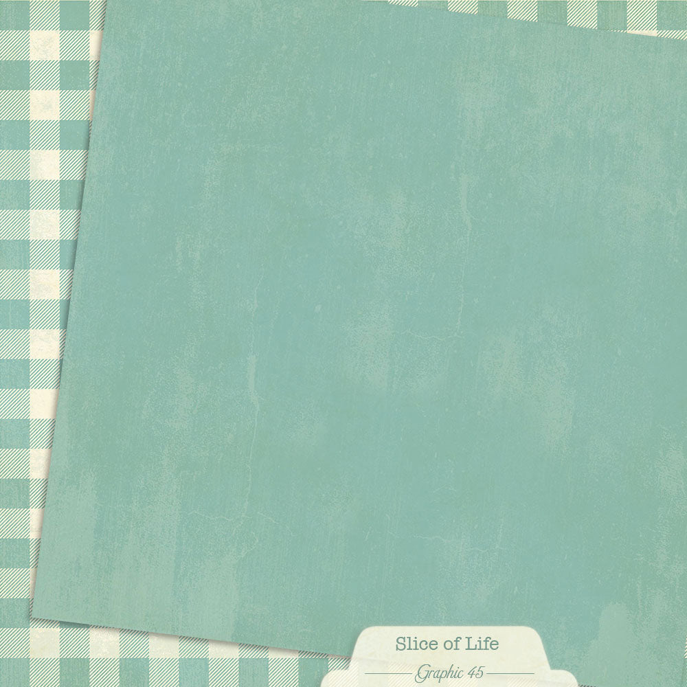 Graphic 45 - Slice of Life - Capri Blue Pattern & Solid Sheet
