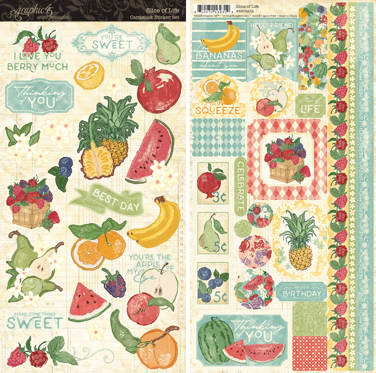 Graphic 45 - Cardstock Stickers Set - Slice of Life