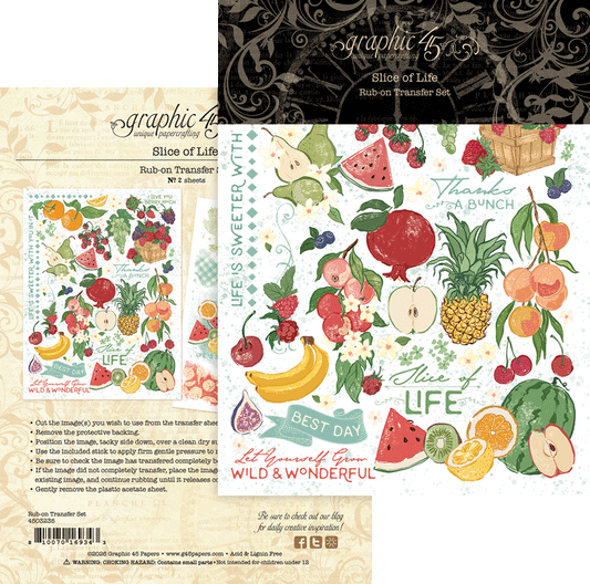 Graphic 45 - Rub-On Transfer Set - Slice of Life