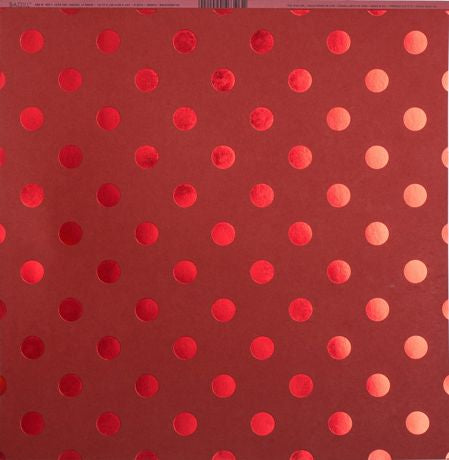 Bazzill Basics - 12x12 Foil Dots - Wax Lips