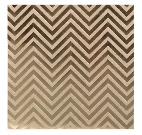 Bazzill Basics - 12x12 Foil Chevron - Kraft