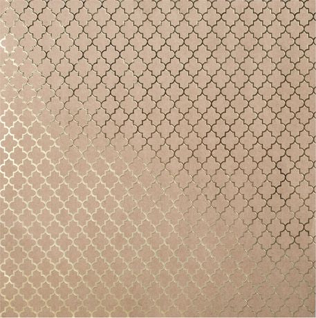 Bazzill Basics - 12x12 Foil Lattice - Kraft