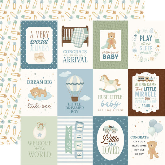 Carta Bella - Little Lullabies Baby Boy - 3x4 Journaling Cards