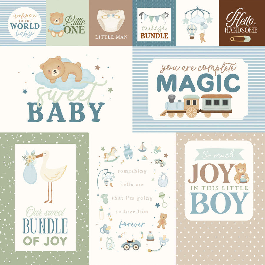 Carta Bella - Little Lullabies Baby Boy - Multi Journaling Cards