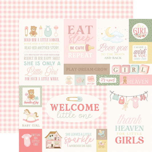 Carta Bella - Little Lullabies Baby Girl - Baby Girl Journaling Cards