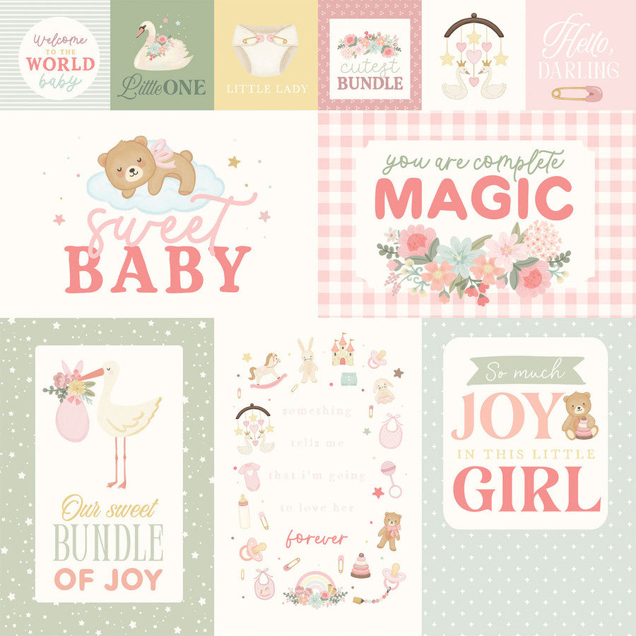 Carta Bella - Little Lullabies Baby Girl - Multi Journaling Cards