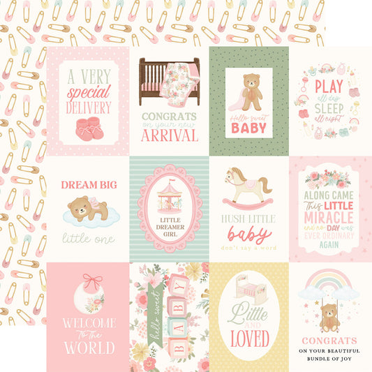 Carta Bella - Little Lullabies Baby Girl - 3x4 Journaling Cards