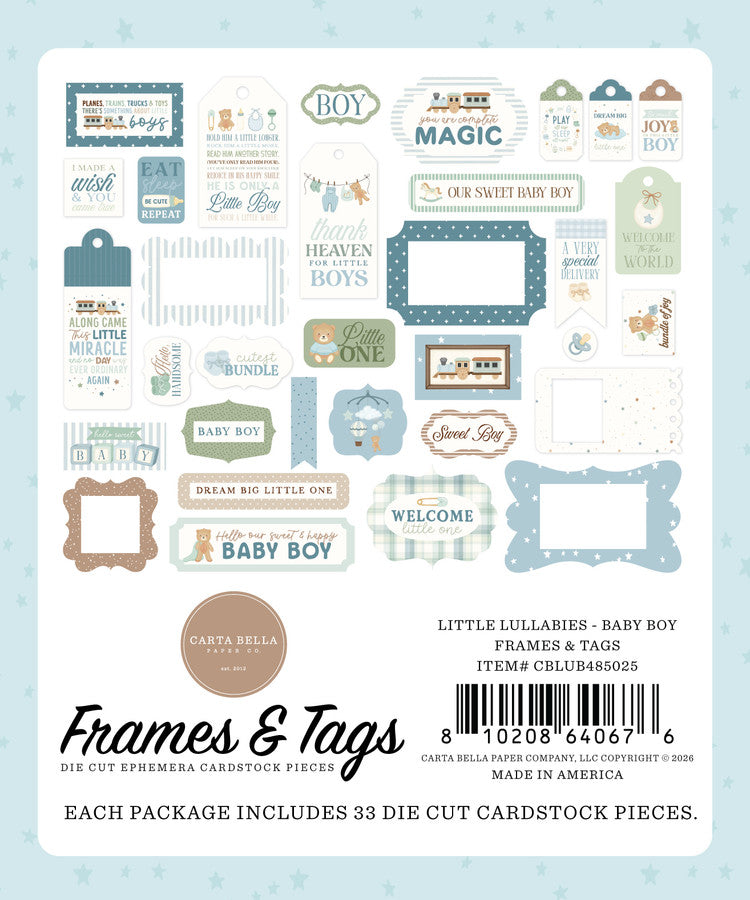 Carta Bella - Frames & Tags - Little Lullabies Little Boy