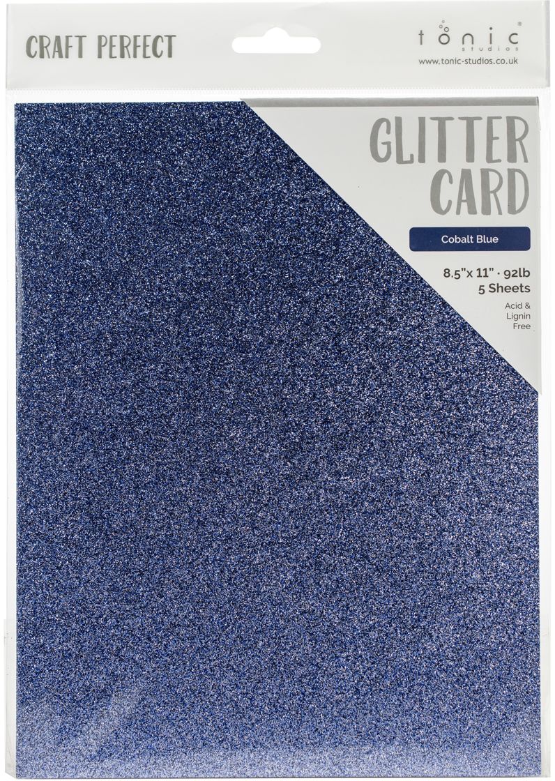 Craft Perfect - Glitter Card - Cobalt Blue