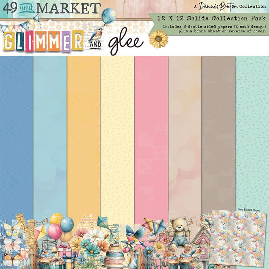 49 & Market - 12x12 Solids Collection Pack - Glimmer and Glee
