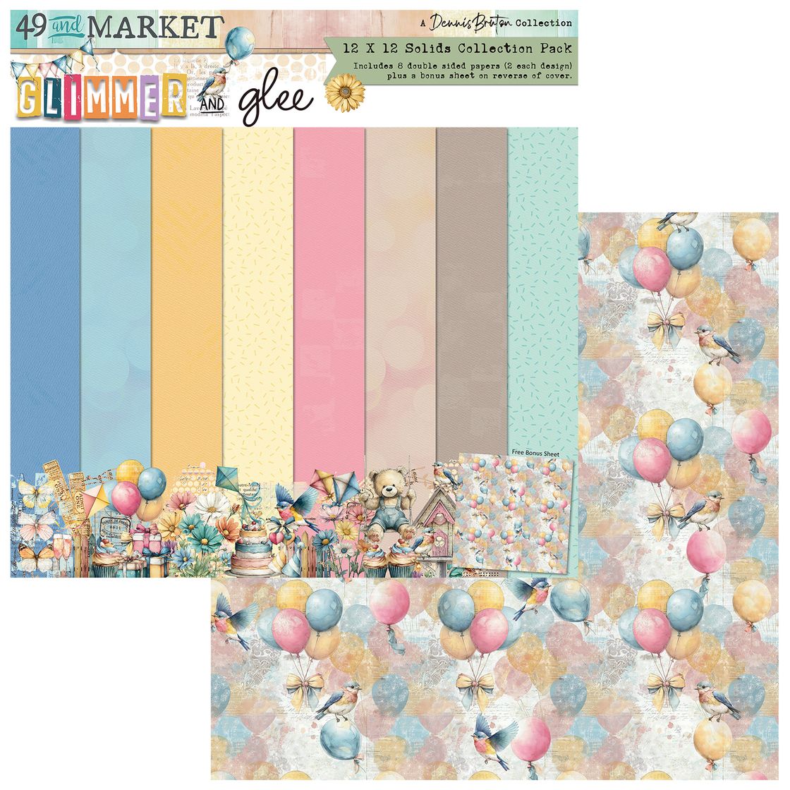 49 & Market - 12x12 Solids Collection Pack - Glimmer and Glee