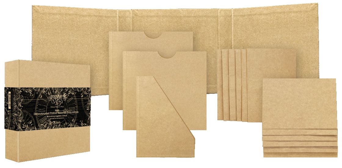 Graphic 45 - Deconstructed Trifold Waterfall Folio Album - Kraft