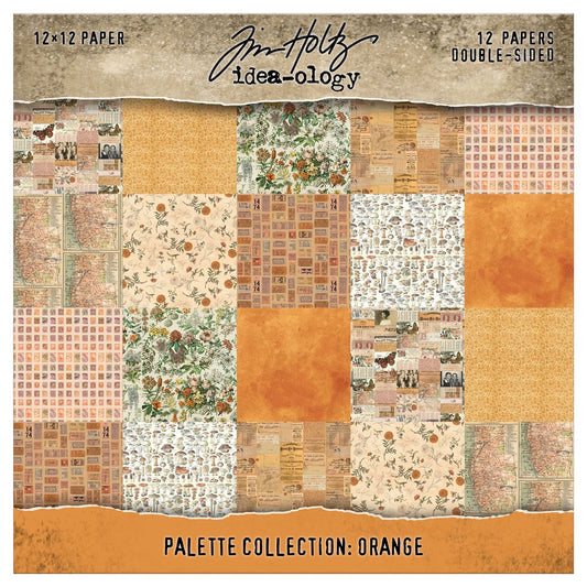 Tim Holtz - 12x12 Double Sided Papers - Palette Collection: Orange