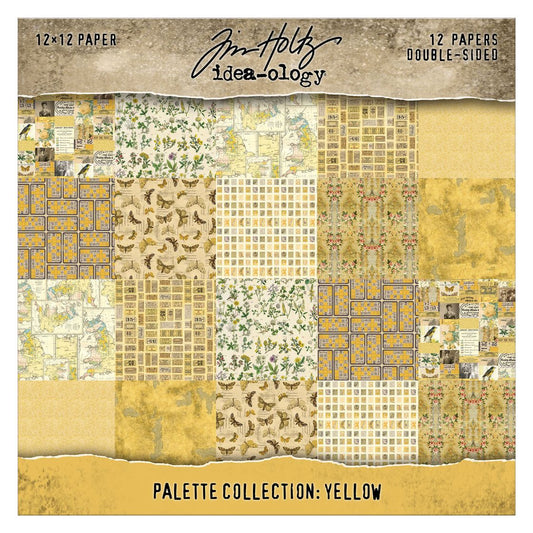 Tim Holtz - 12x12 Double Sided Papers - Palette Collection: Yellow