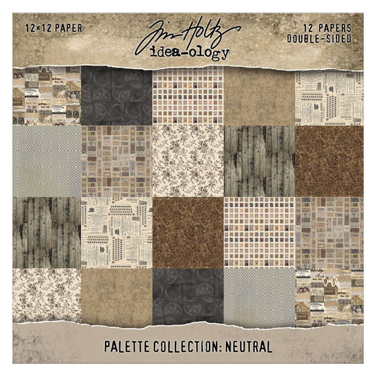 Tim Holtz - 12x12 Double Sided Papers - Palette Collection: Neutral