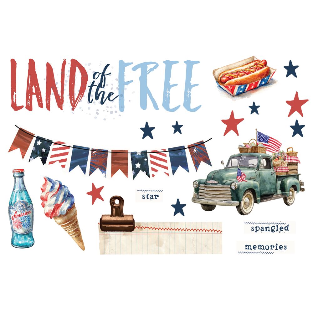 Simple Stories - Page Pieces - Simple Vintage Land of the Free