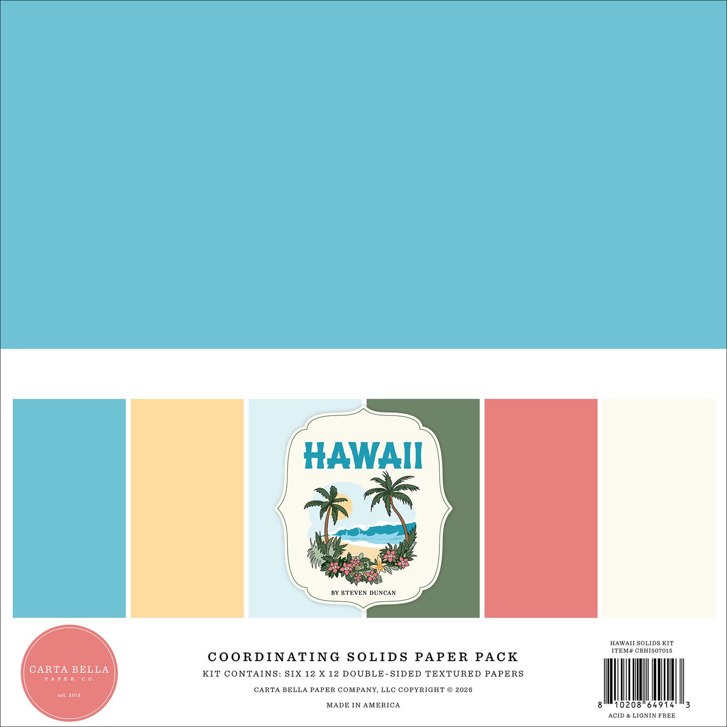 Carta Bella - Coordinating Solids Paper Pack - Hawaii