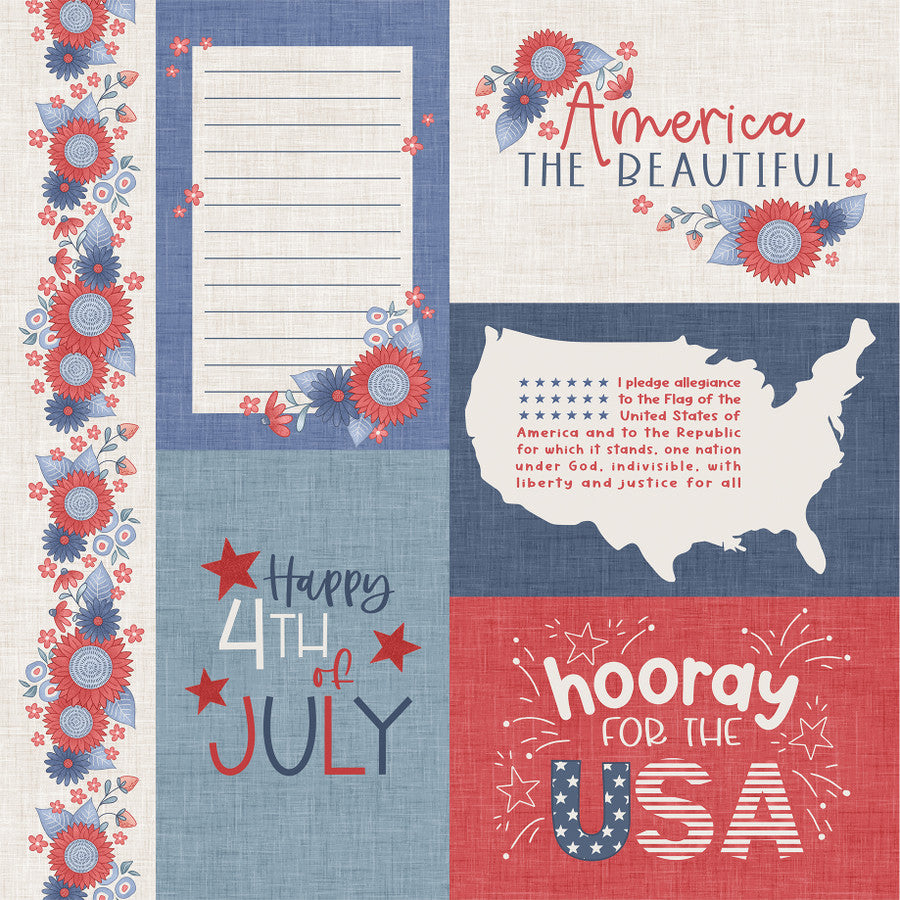 Echo Park - Yankee Doodle - Brave Journaling Cards