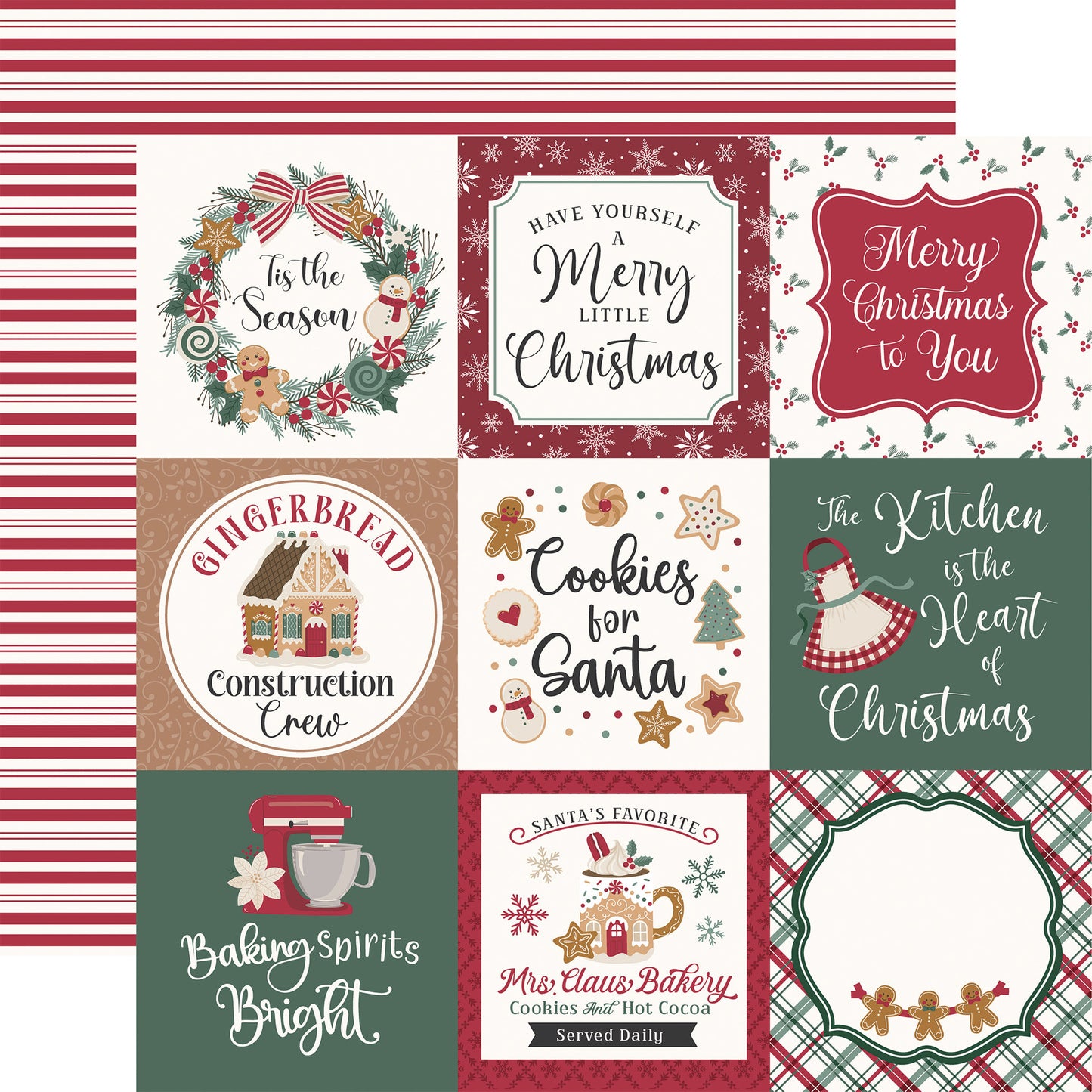 Echo Park - Baking Christmas Cheer - 4x4 Journaling Cards