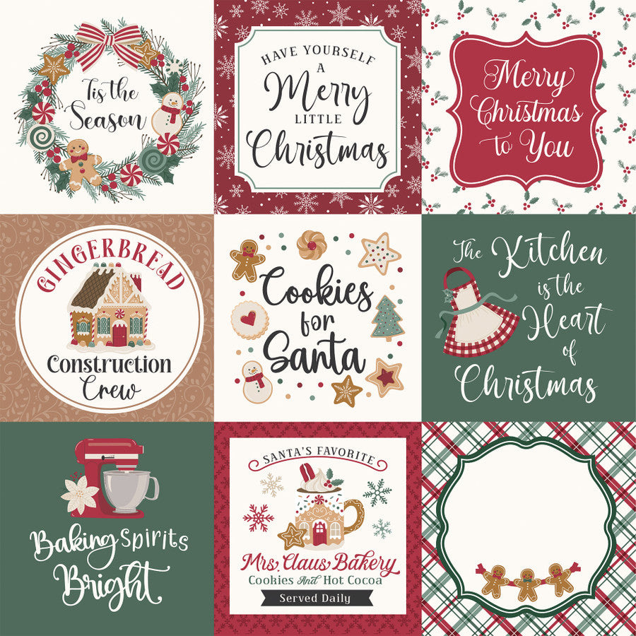 Echo Park - Baking Christmas Cheer - 4x4 Journaling Cards