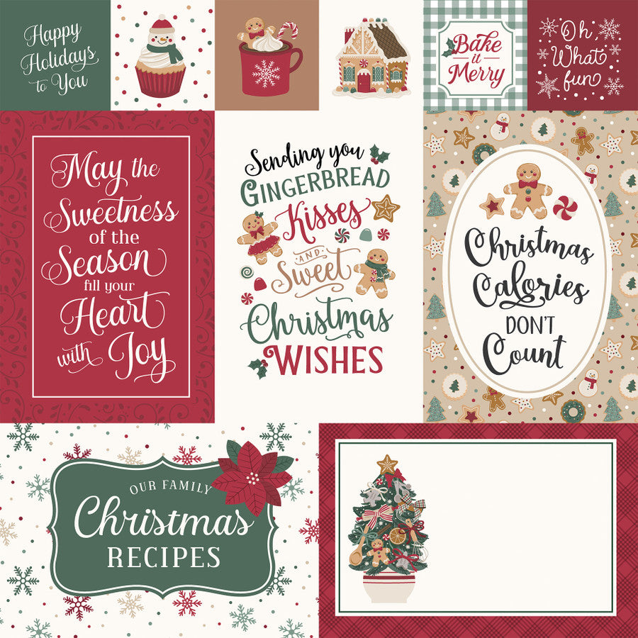 Echo Park - Baking Christmas Cheer - Baking Journaling Cards