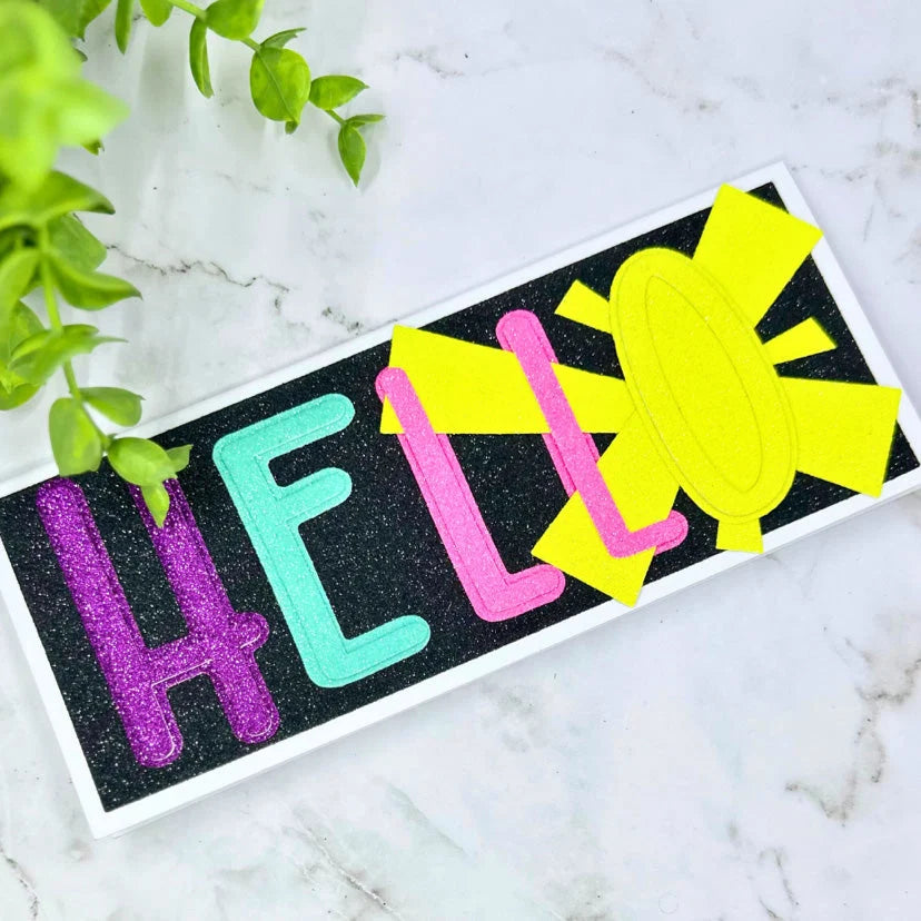 Encore 12x12 Cardstock - Glitter Luxe - Neon Yellow