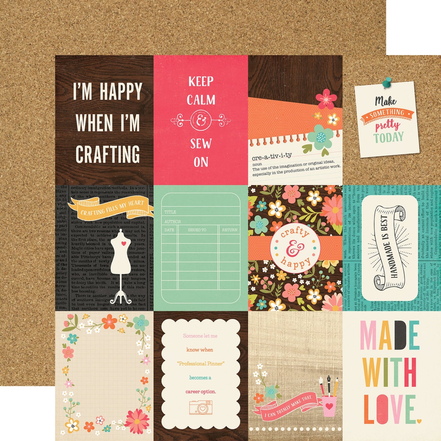 Echo Park - I’d Rather Be Crafting - 3x4 Journaling Cards