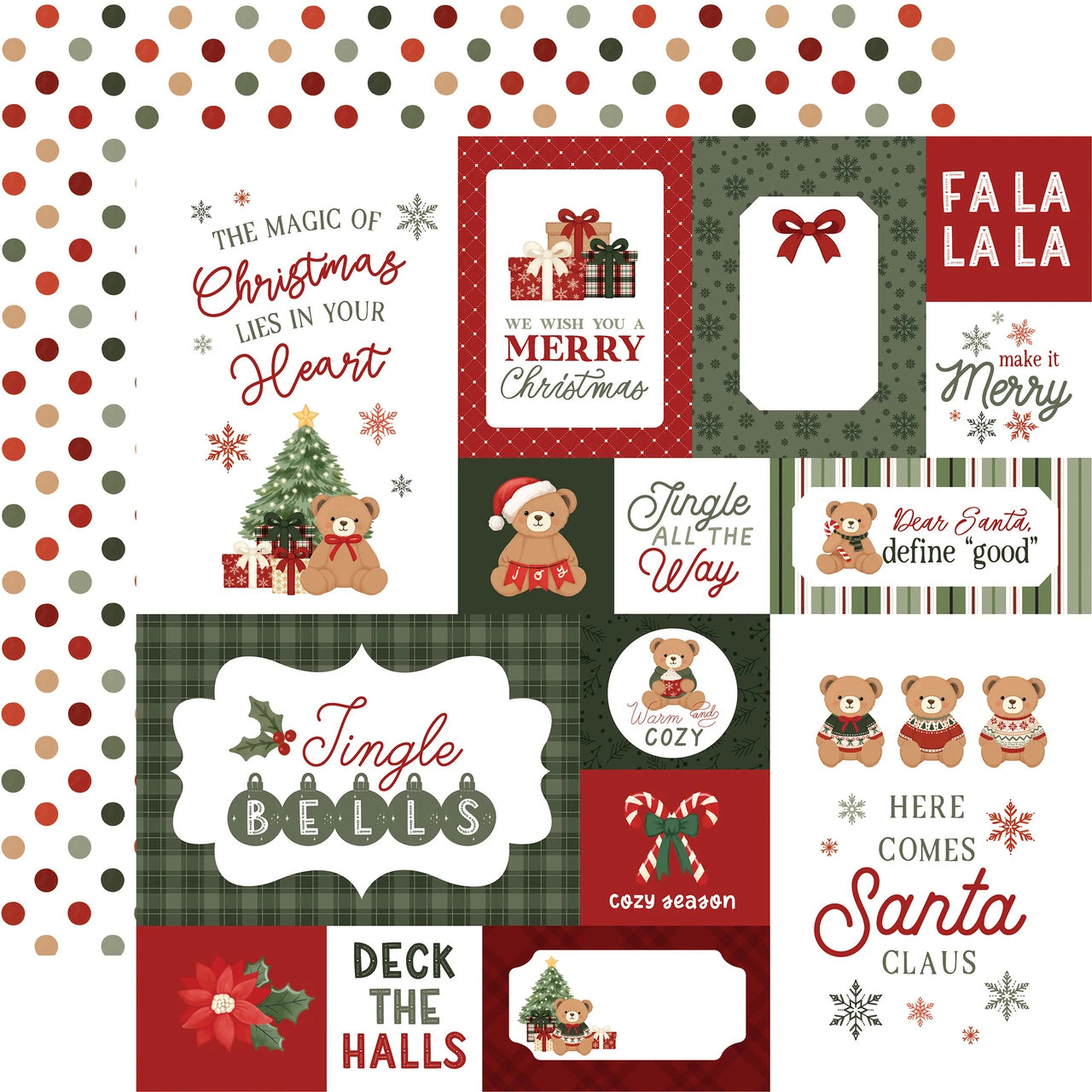 Carta Bella - Have a Beary Christmas - Teddy Journaling Cards