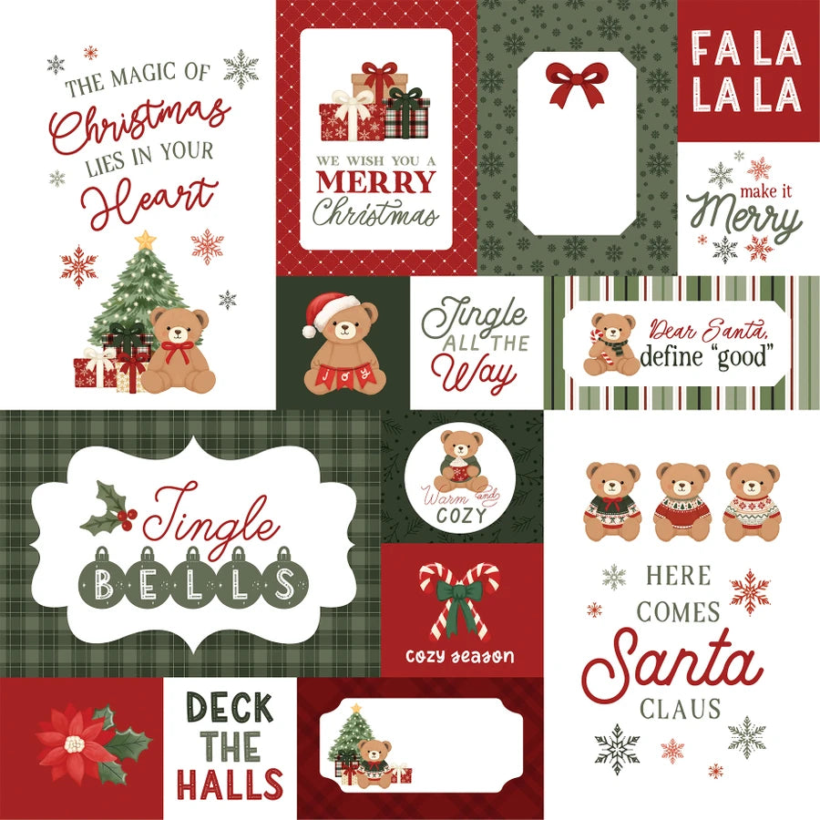 Carta Bella - Have a Beary Christmas - Teddy Journaling Cards
