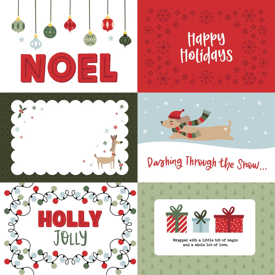 Echo Park - Here Comes Santa Paws - 6x4 Journaling Cards